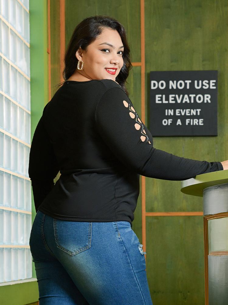 Cut Out Solid Color Top