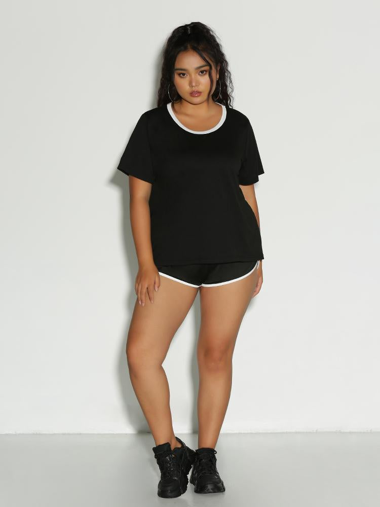 Contrast Round Neck T-Shirt