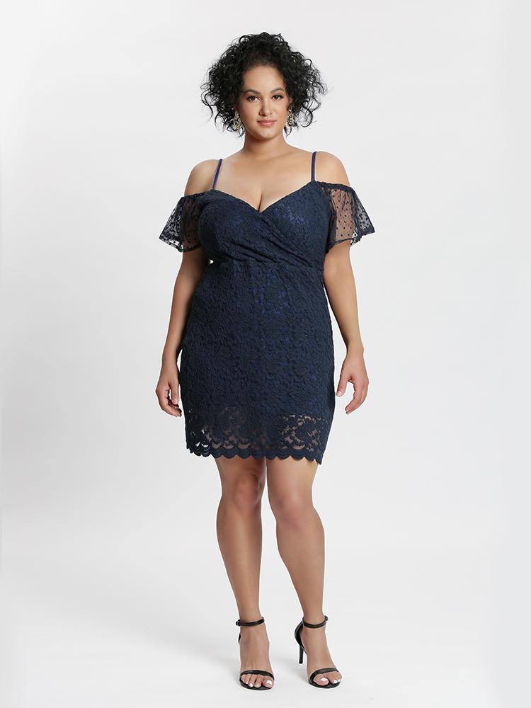 Lace Mesh Dot Cami Dress