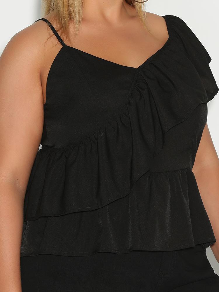 Cold Shoulder Ruffle Top