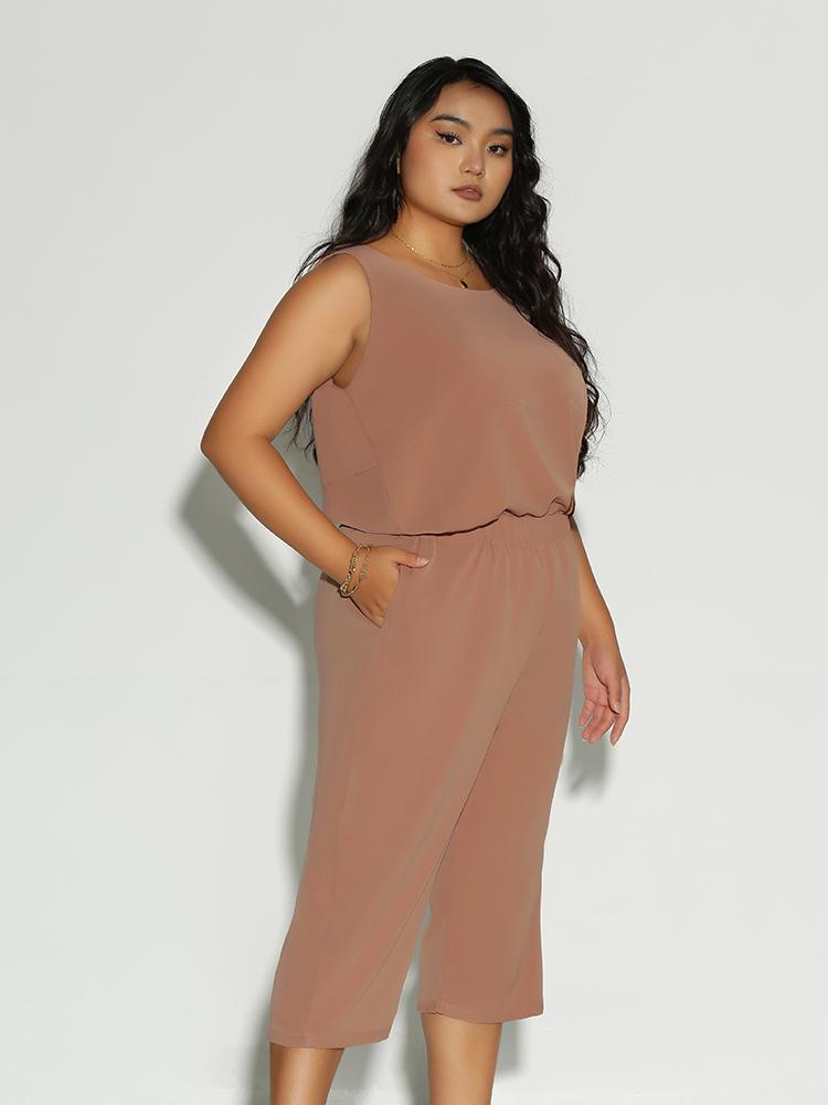 Sleeveless Elastic Waist Loungewear