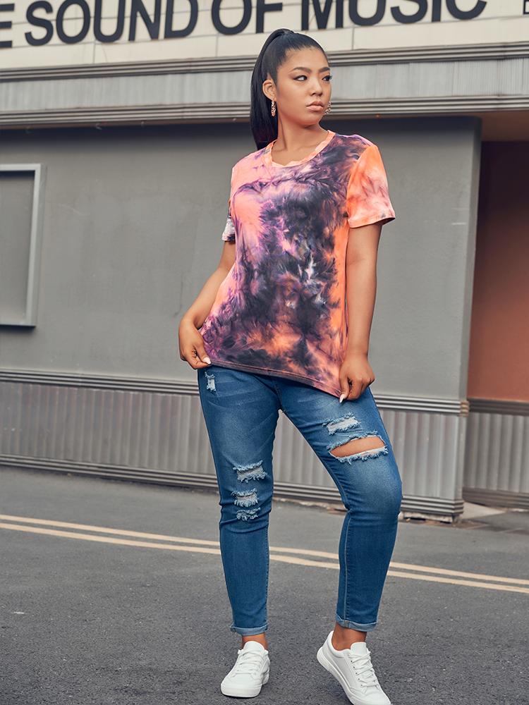 Tie Dye Round-neck T-shirt