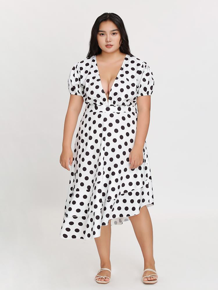 Polka Dot Plunge Dress