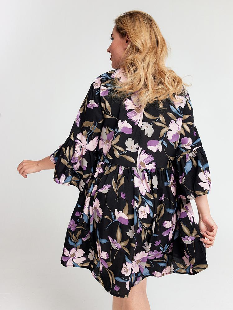 Round-neck Floral Dress