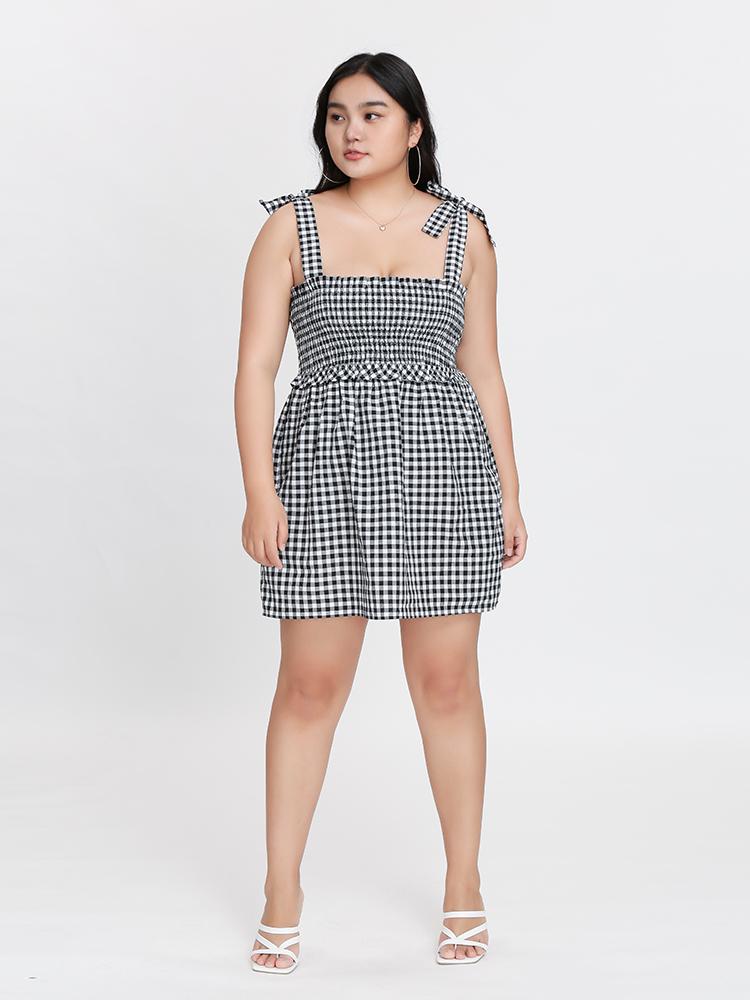 Tartan Knot Shoulder Dress