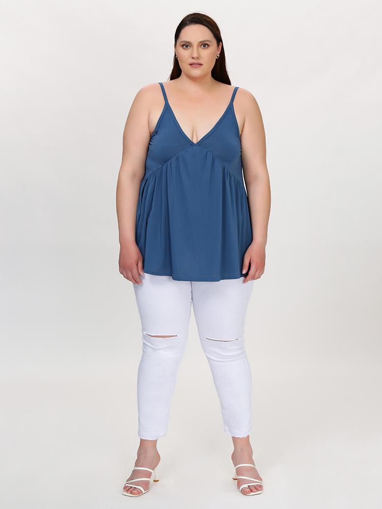 Ruffle Plunging Cami