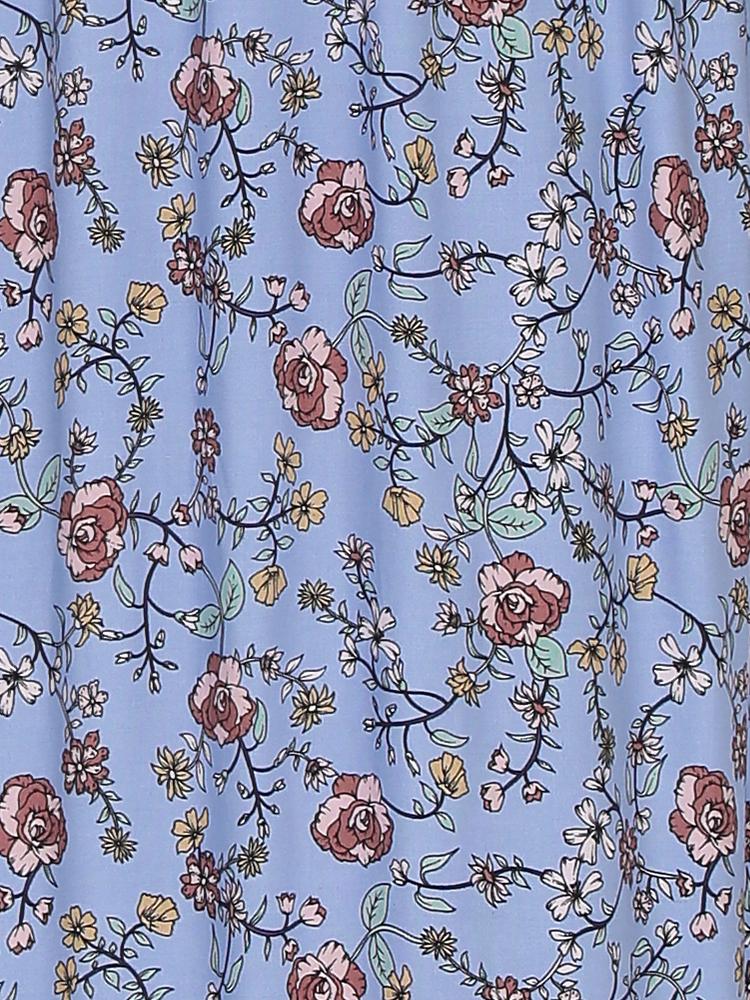 Floral Fringe Trim Dress