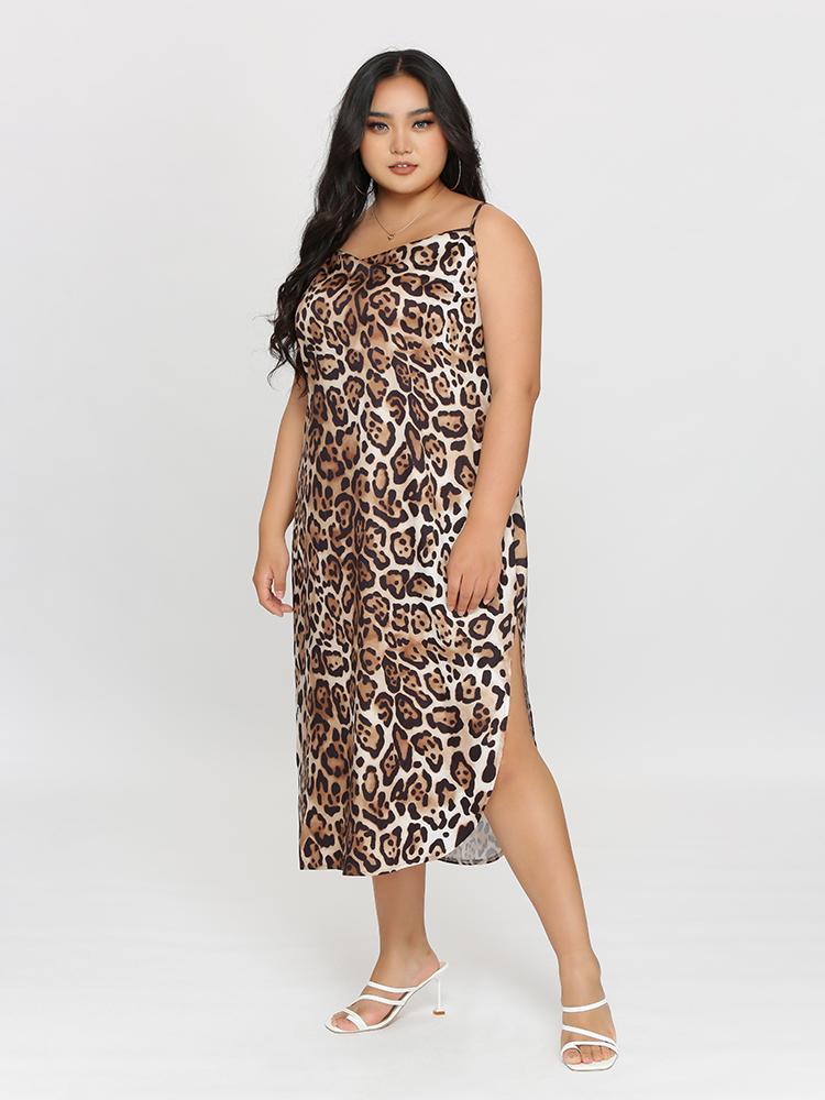 Leopard Slit Cami Dress