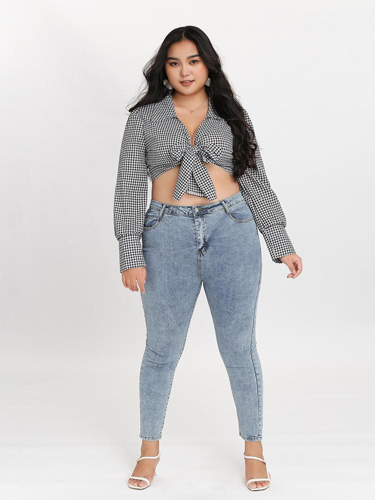 Tie Front Crop Blouse