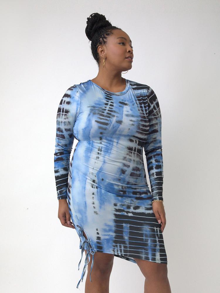 Tie Dye Knotted Bodycon Dress