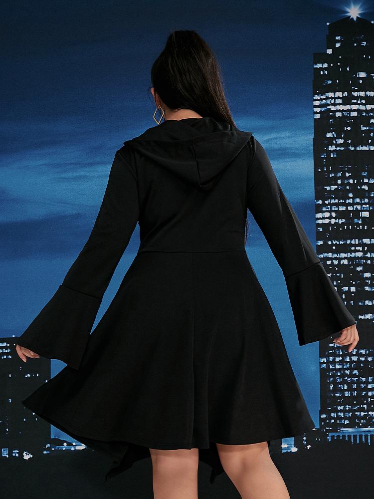 Dolman Sleeve Irregular Hem Dress