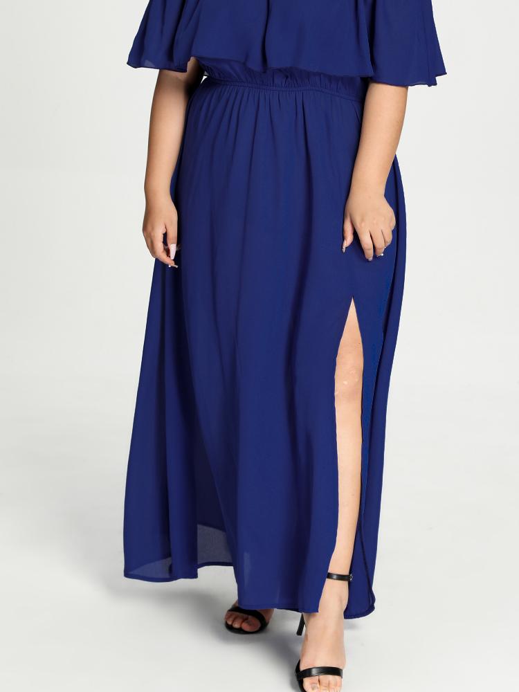 Maxi Cape Solid Dress