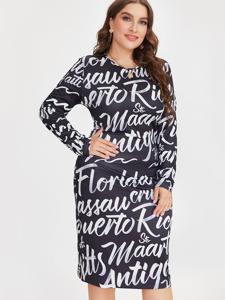 Printing Round Neck Dress