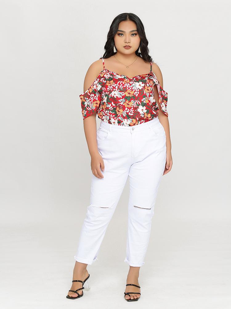 Cold Shoulder Floral Top