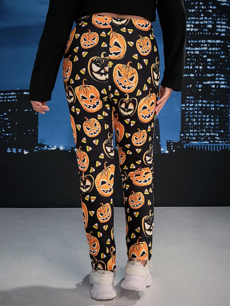 Halloween Pumpkin Print Lounge Set