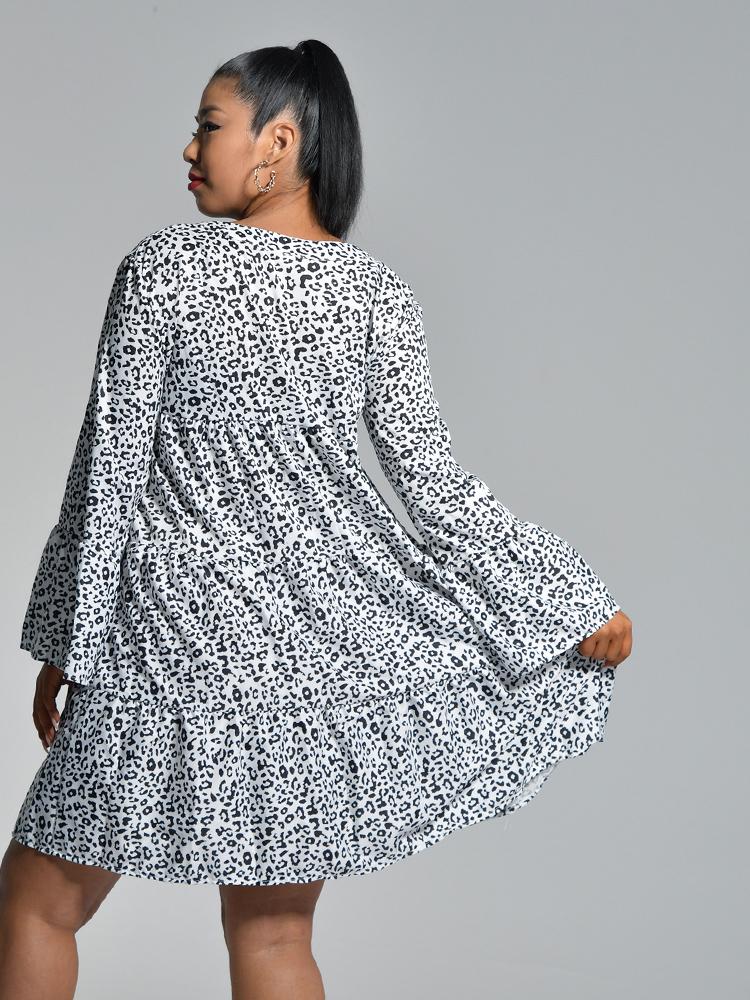 V-neck Leopard Dress