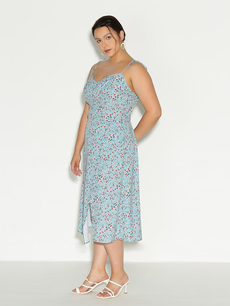 Split Hem Ditsy Dress