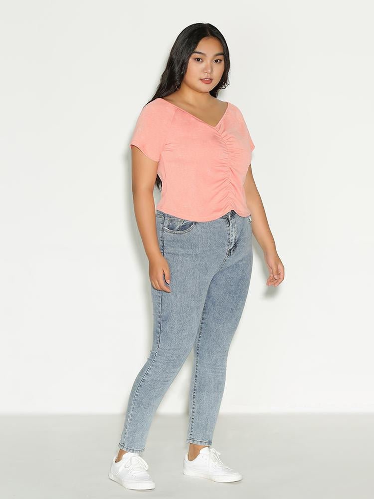 Pleated Short Sleeve T-Shirt