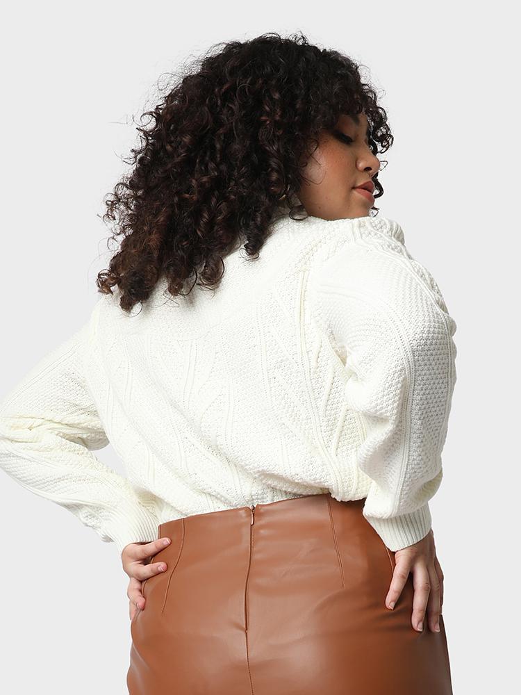 Solid High Neck Sweater