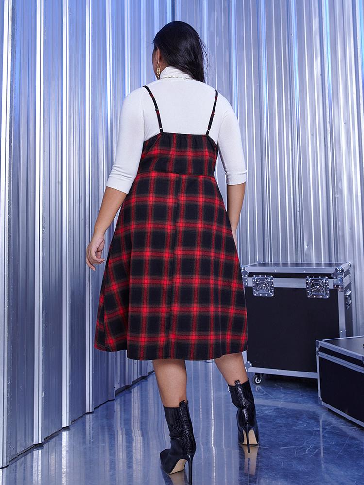 Plaid Sing Midi Dress