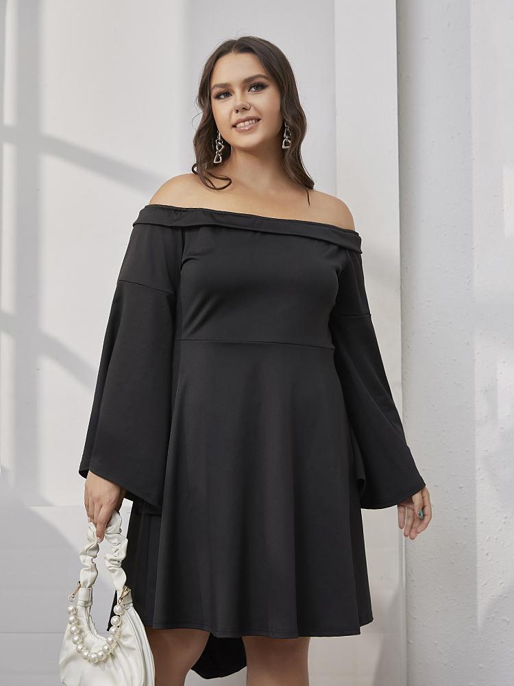 Off Shoulder Bell Sleeve Dress