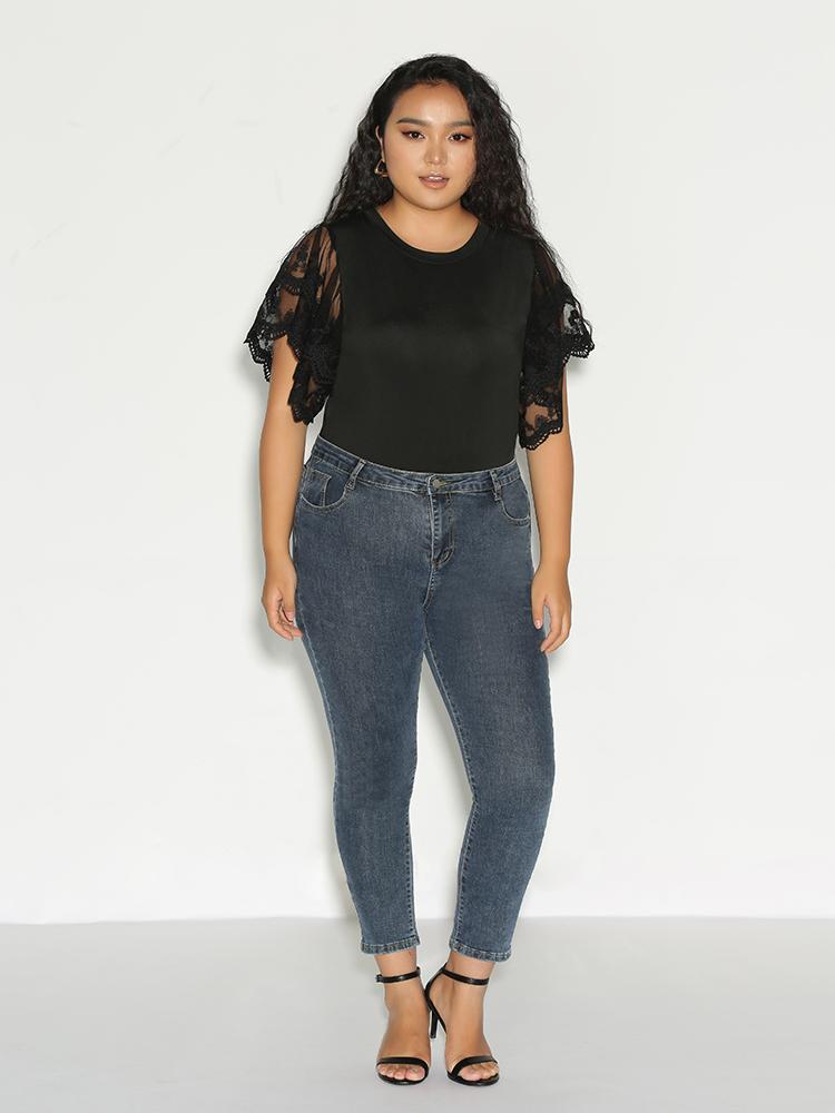 Lace Dolman Sleeve T-Shirt