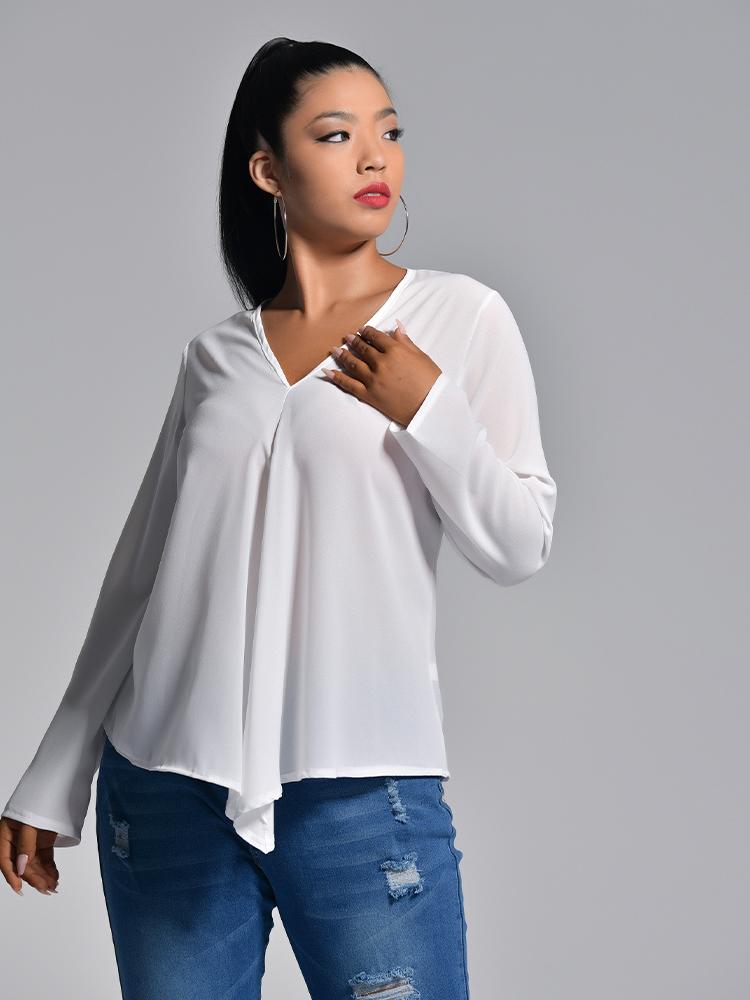 V-neck Chiffon Top