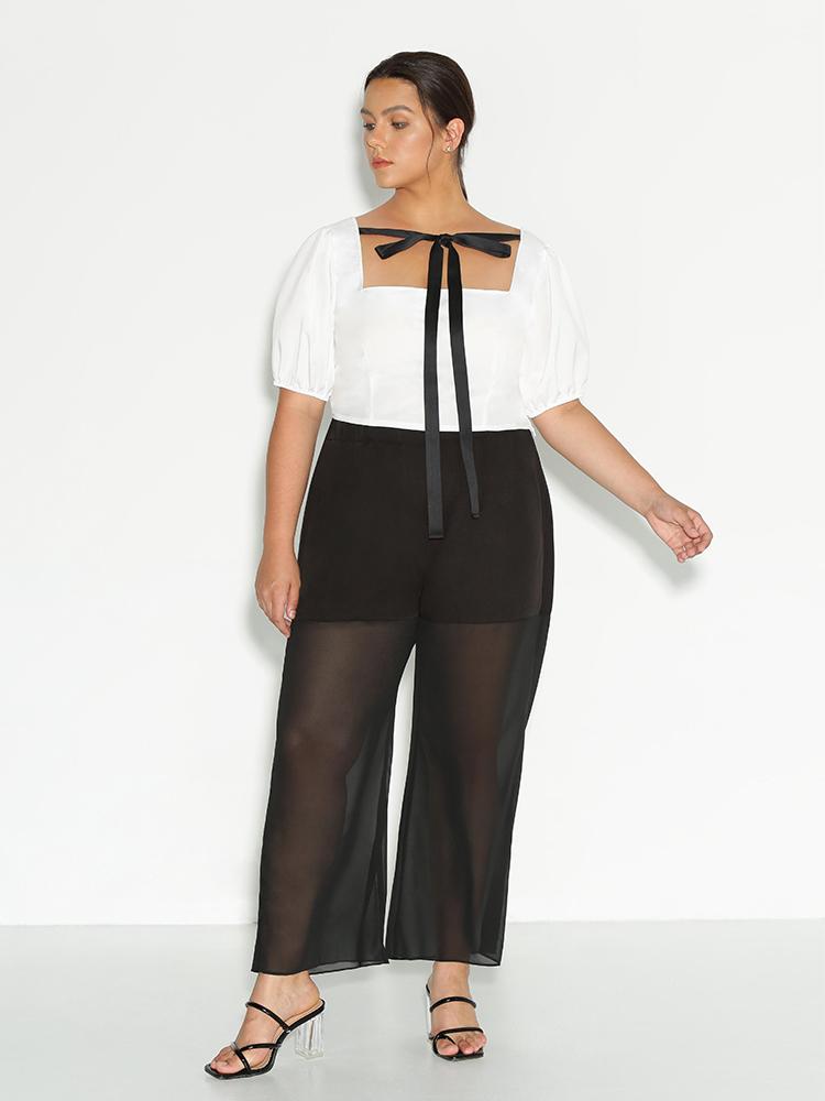 Bow Tie Square Neck Top