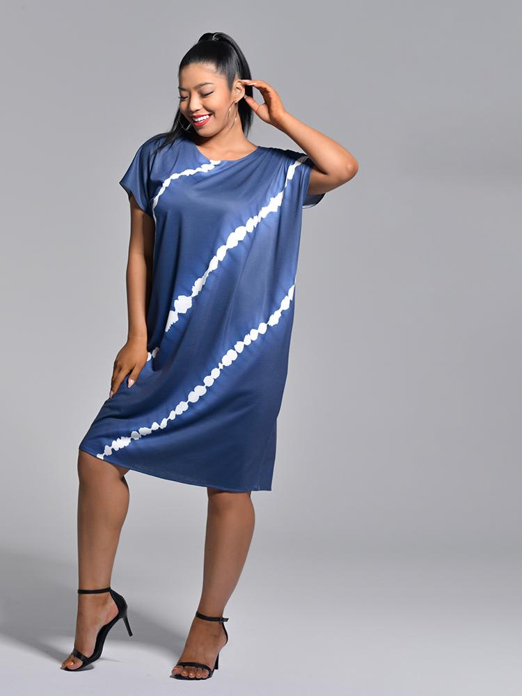 Tie Dye Round-neck Dress