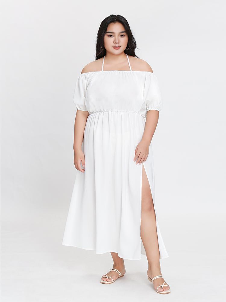 Off Shoulder Split Dress