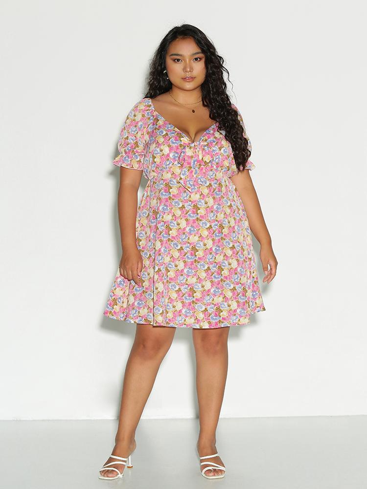 Ditsy Floral Puff Sleeve Dress