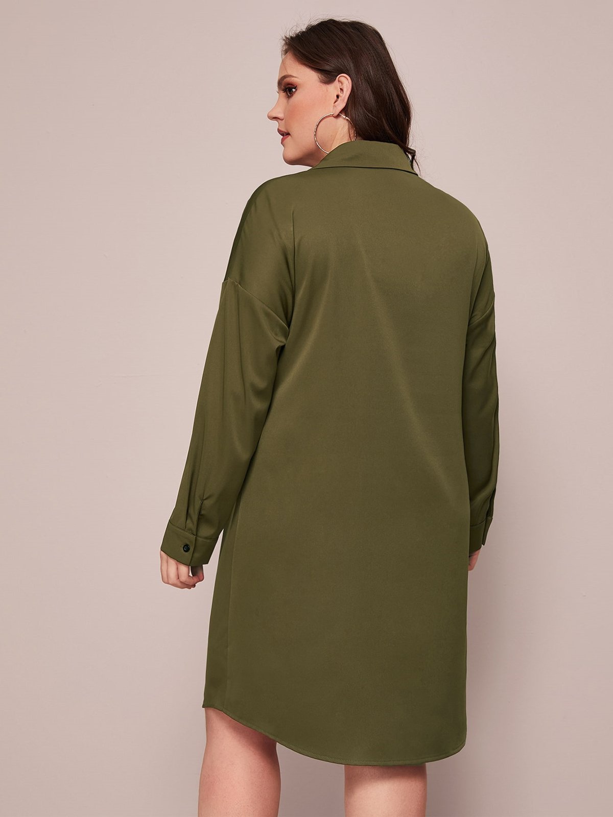 Tooling Single-breasted Pocket Dresses