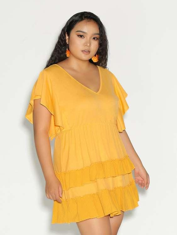 Ruffle Dolman Sleeve Dress