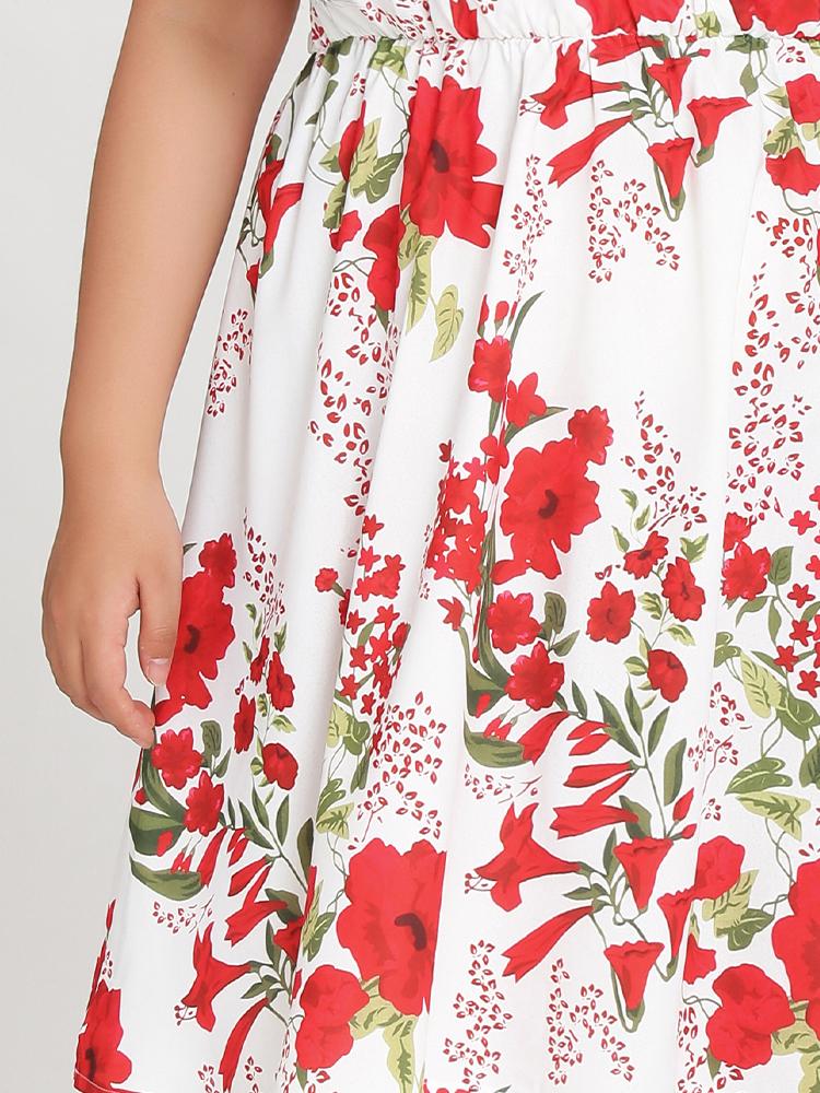 Floral Surplice Front Dress