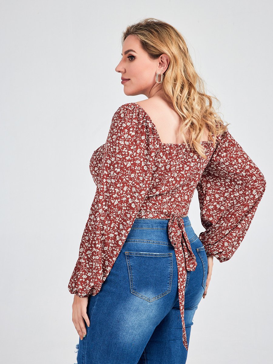 Ditsy Printed Crop Top