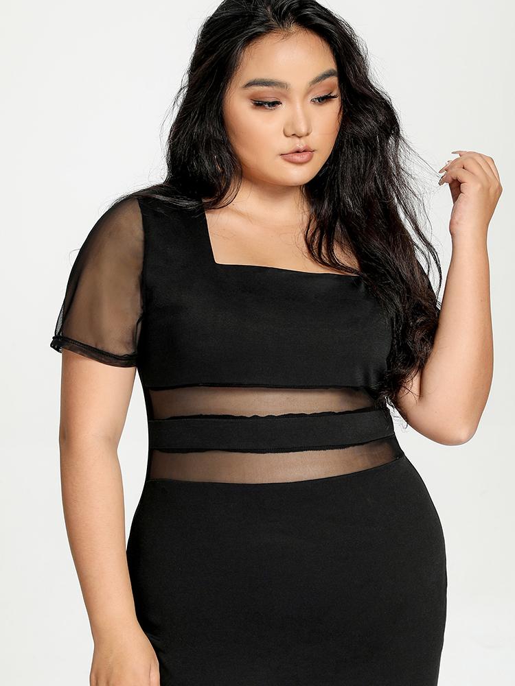 See Through Patchwork Dress