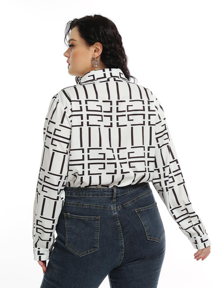 Lapel Collar Long Sleeve Blouse