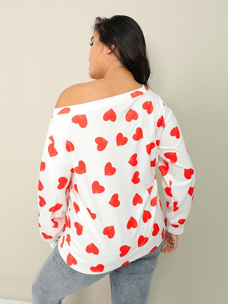 Love Print One Shoulder T-shirt