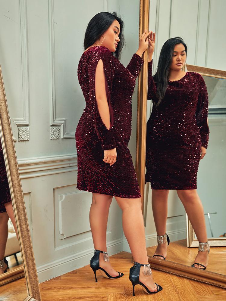 Glitter Split Sleeve Dress