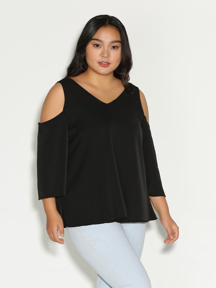 Cold Shoulder Satin Top