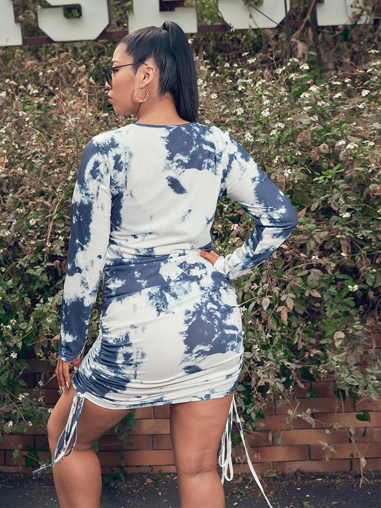 Tie Dye Ruched Dress