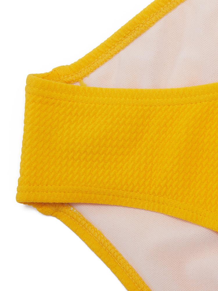 Butterfly Print Irregular Hem Swimsuit