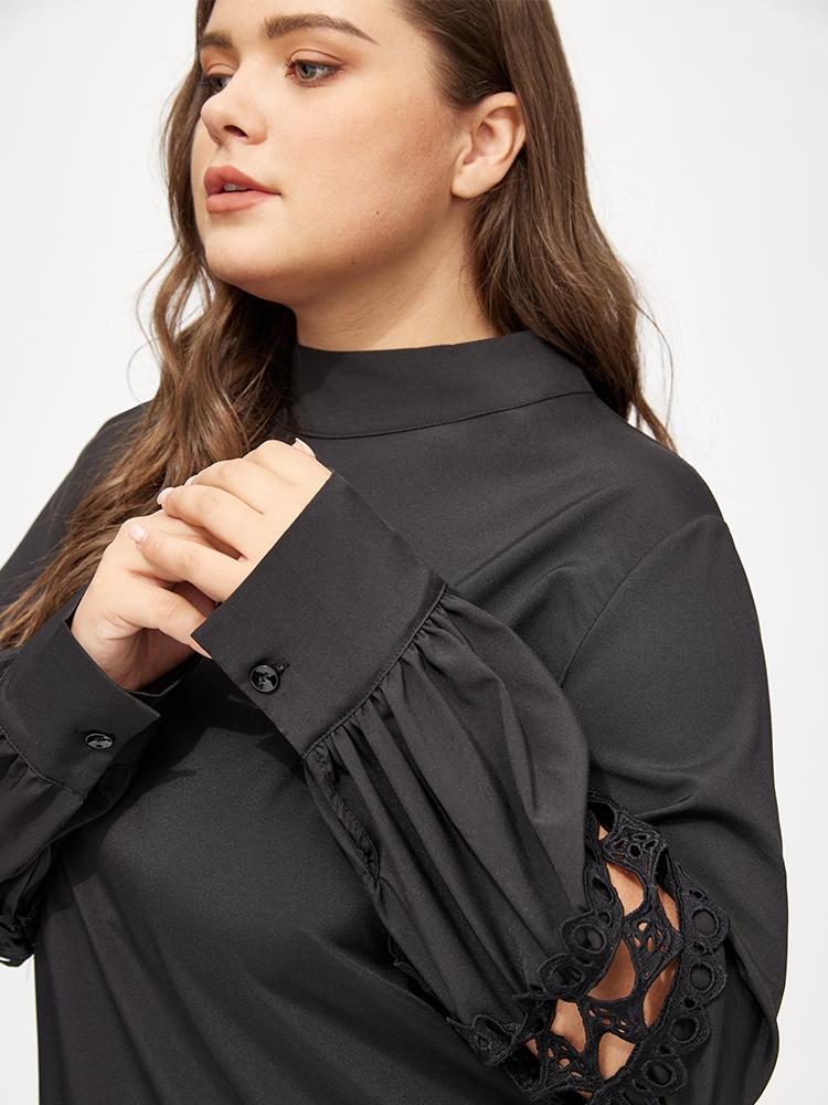 Hollow Lace Stitching Blouse