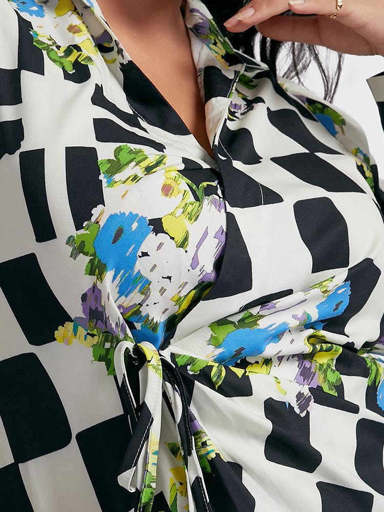 Floral Ties Wrap Blouse