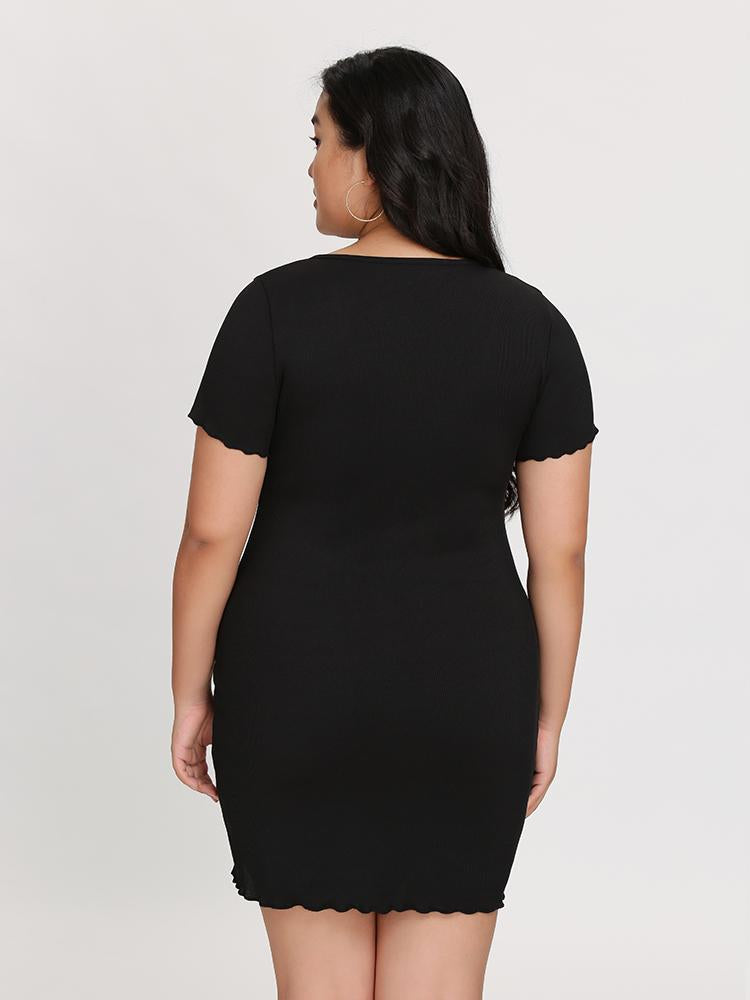Solid Ties Bodycon Dress