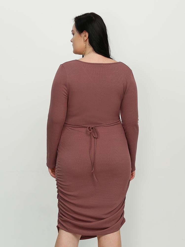 Solid Cut-out Bodycon Dress