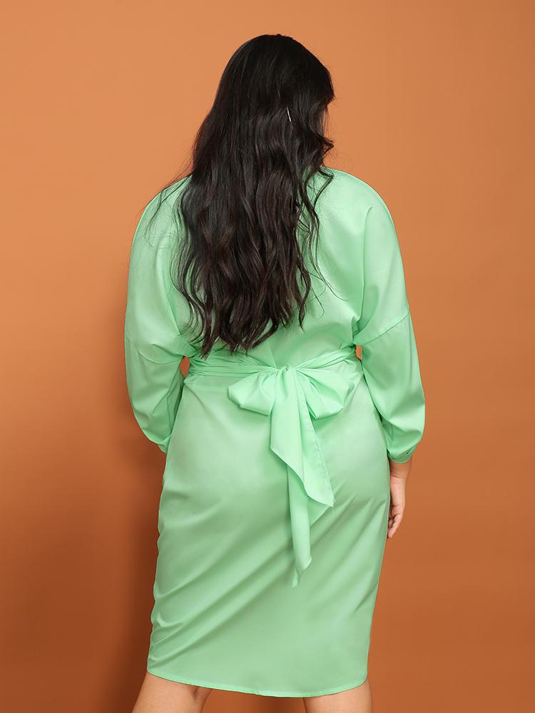 Pleated Solid Button Shirt Dress