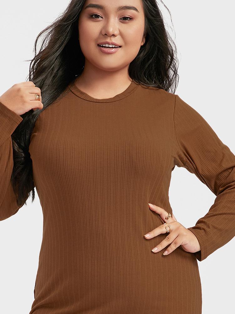 Solid Color Split Dress