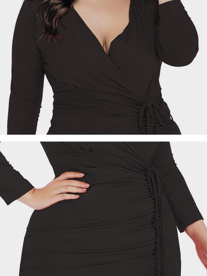 Wrap Ruched Slim Fit Dress