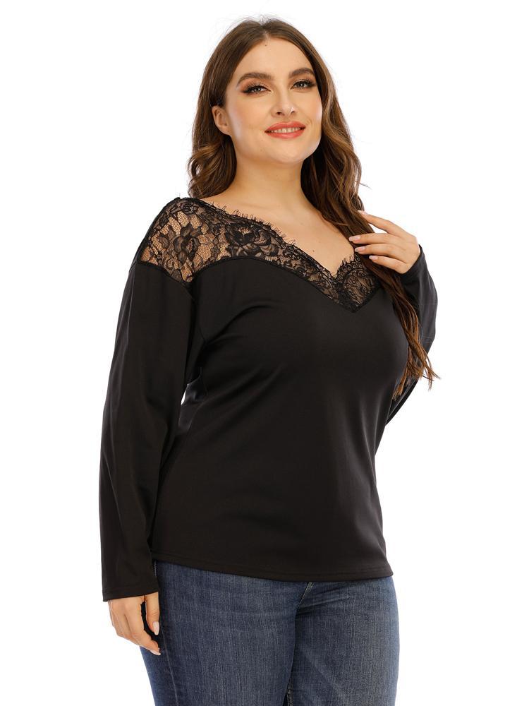 Lace Patchwork Backless Top